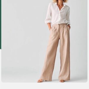 a new day Light Tan Wide-Leg Linen Pants